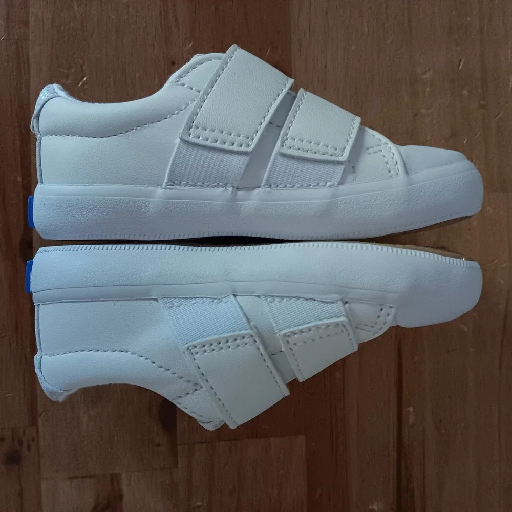 Keds Courtney HL Sneakers Kids 5M White New Iridescent Glitter Hook and Loop